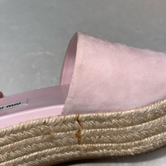 Miu Miu Pink Platform Espadrille Sandals GUC - Picture 7 of 8